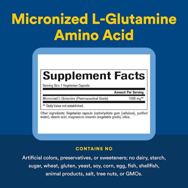 Natural Factors - L-Glutamina micronizada 1.000 mg 180 Cápsulas Vegetarianas