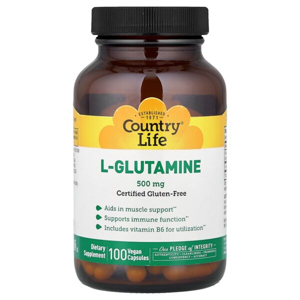 Country Life - L-glutamina 100 Cápsulas Veganas