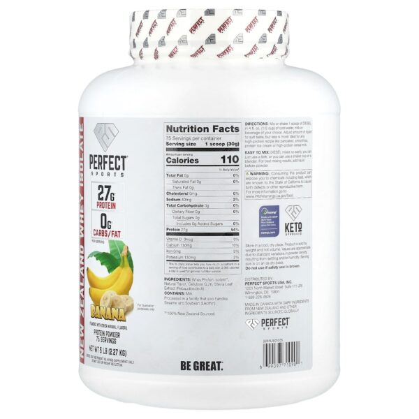 PERFECT Sports - Whey Protein Isolado da Nova Zelândia Banana 2,27 kg