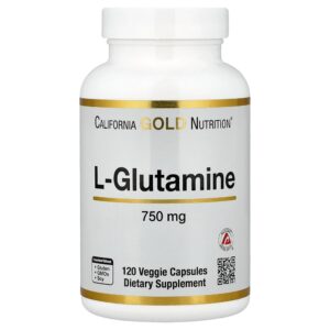California Gold Nutrition - L-glutamina AjiPure 750 mg 120 Cápsulas Vegetais