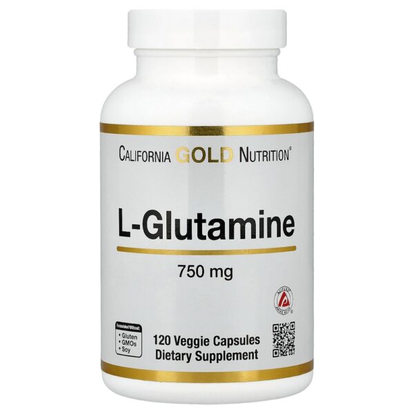 California Gold Nutrition - L-glutamina AjiPure 750 mg 120 Cápsulas Vegetais