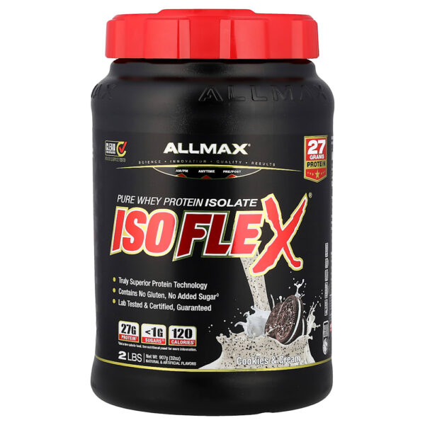 ALLMAX - ISOFLEX Isolado de Proteína Whey Pura Cookies e Creme 907 g