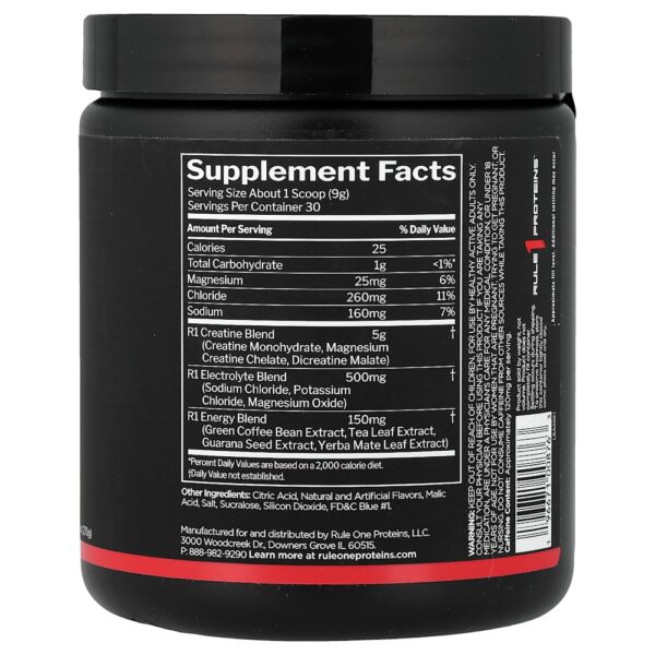 Rule One Proteins - Charged Creatine Limonada com Framboesa Azul 270 g