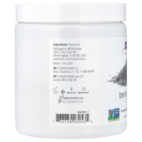 NOW Foods - Solutions Argila de Bentonita Pura em Pó 312 g