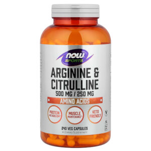 NOW Foods Sports - Arginina e Citrulina 240 Cápsulas Vegetais