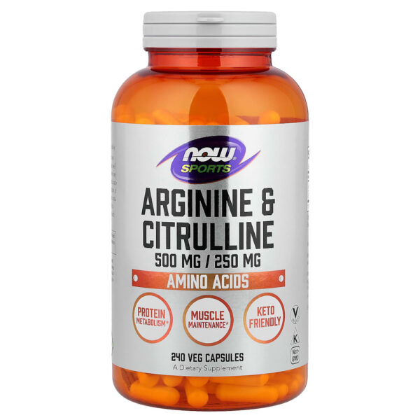 NOW Foods Sports - Arginina e Citrulina 240 Cápsulas Vegetais