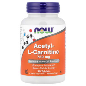 NOW Foods - Acetil-L-carnitina 750 mg 90 Comprimidos