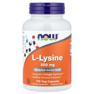 NOW Foods - L-lisina 500 mg 100 Cápsulas Vegetais