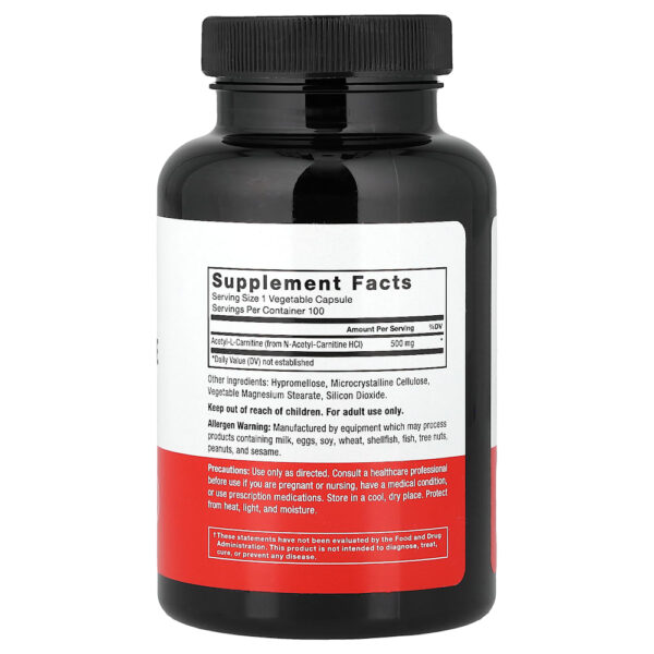 Force Factor - Acetil L-Carnitina 500 mg 100 Cápsulas Vegetais