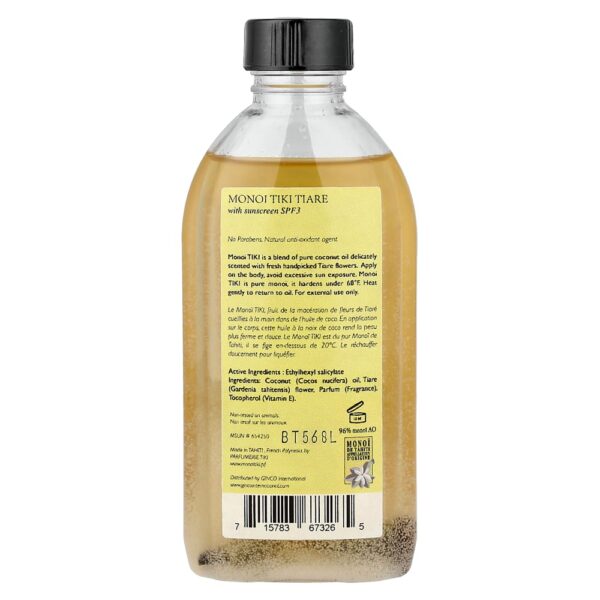 Monoi Tiare Tahiti - Óleo de Bronzeamento Solar com Protetor Solar FPS 3 120 ml