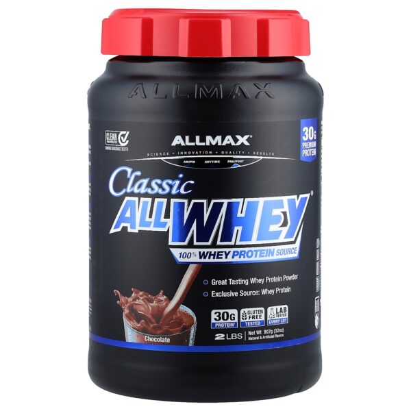 ALLMAX - CLASSIC ALLWHEY Fonte 100% Whey Protein Chocolate 907 g
