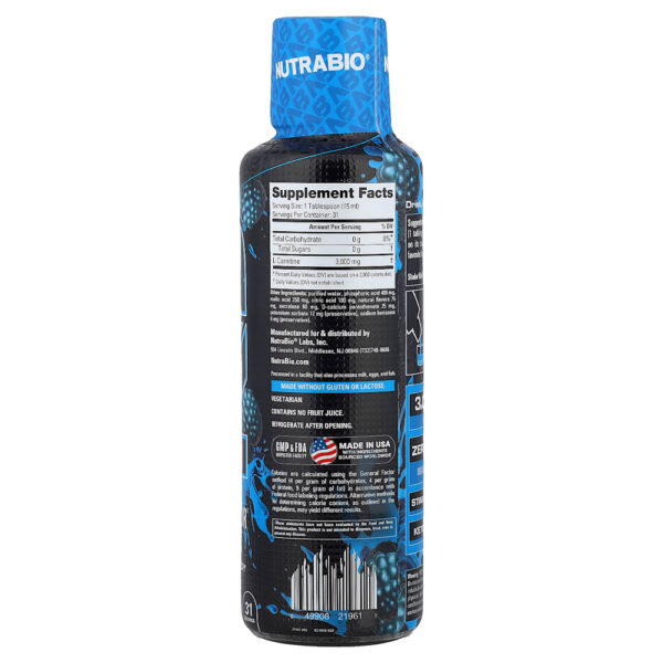 Nutrabio Labs - LeanShots L-Carnitina 3000 Blue Razz 475 ml