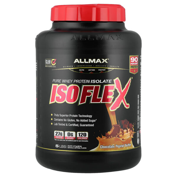 ALLMAX - Isoflex Whey Protein Isolado Manteiga de Amendoim com Chocolate 2,27 kg
