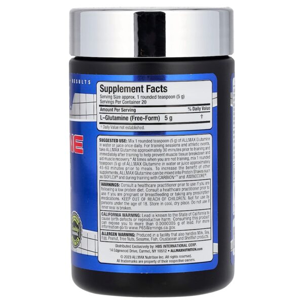 ALLMAX - Essentials Glutamina 100 g