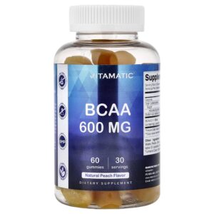 Vitamatic - Gomas de BCAA Pêssego Natural 60 Gomas (300 mg por Goma)