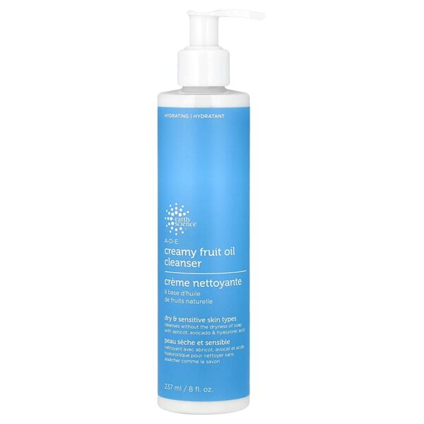 Earth Science - IDE Solução de Limpeza com Óleo de Frutas Cremosa Peles Secas e Sensíveis 235 ml