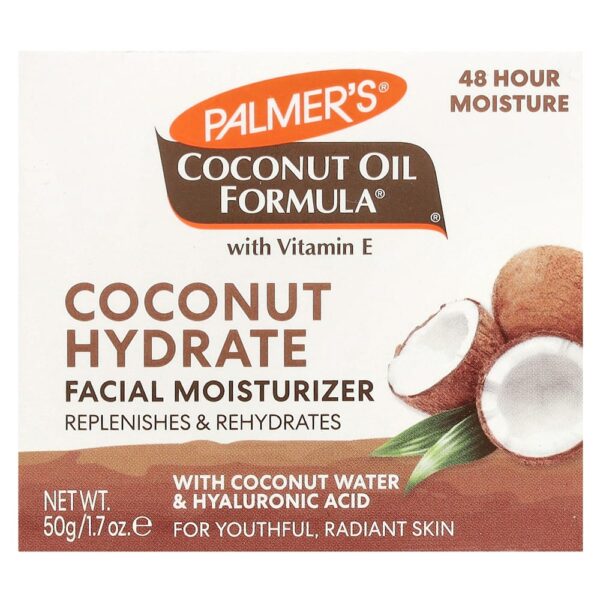 Palmer's - Fórmula de Óleo de Coco com Vitamina E Hidratante Facial com Água de Coco 50 g
