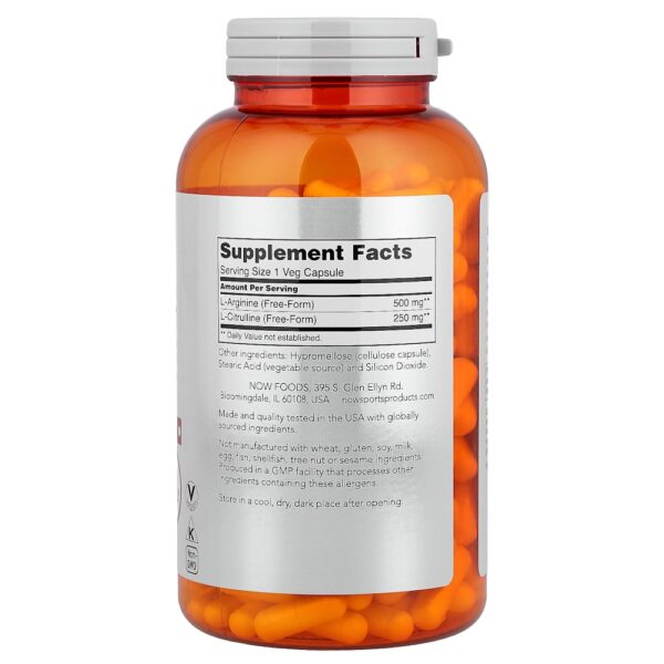 NOW Foods Sports - Arginina e Citrulina 240 Cápsulas Vegetais