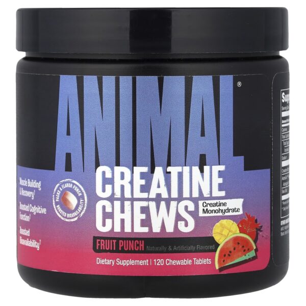 Animal - Creatina Mastigável Ponche de Frutas 120 Comprimidos Mastigáveis