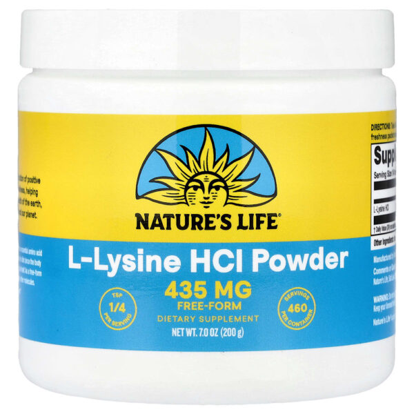 Nature's Life - Cloridrato de L-lisina em Pó 435 mg 200 g