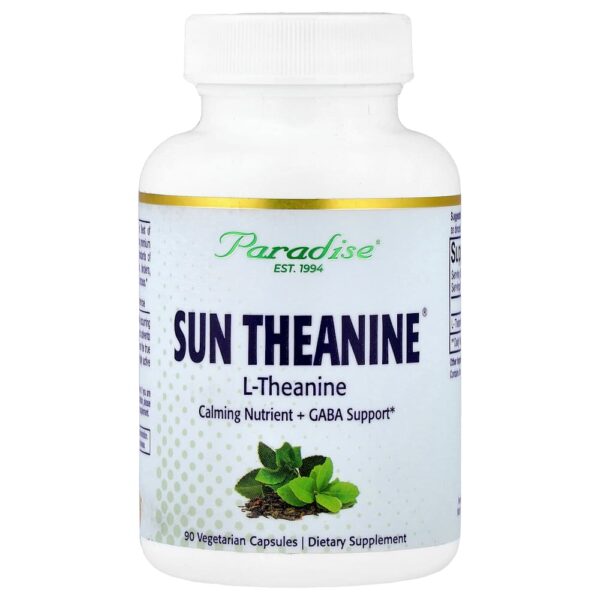 Paradise Herbs - Sun Theanine 90 Cápsulas Vegetarianas (200 mg por Cápsula)