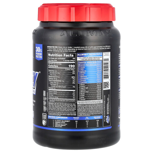 ALLMAX - CLASSIC ALLWHEY 100% Fonte de Whey Protein Baunilha 907 g