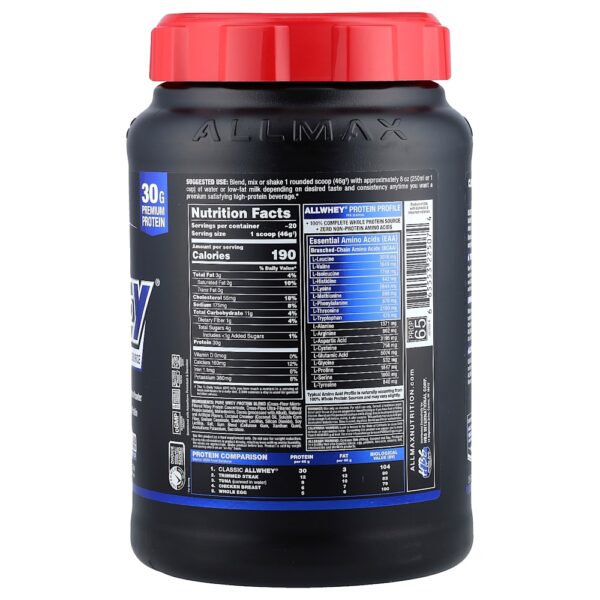 ALLMAX - CLASSIC ALLWHEY Fonte 100% Whey Protein Chocolate 907 g