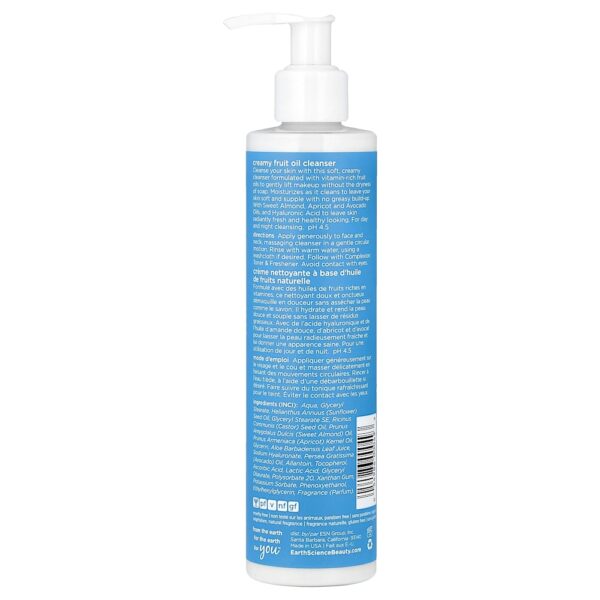 Earth Science - IDE Solução de Limpeza com Óleo de Frutas Cremosa Peles Secas e Sensíveis 235 ml