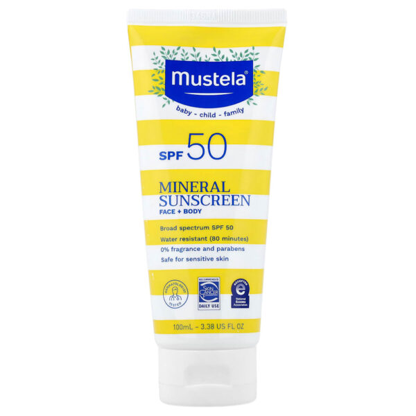 44-15.jpg Mustela - Protetor Solar Mineral Rosto + Corpo FPS 50 100 ml