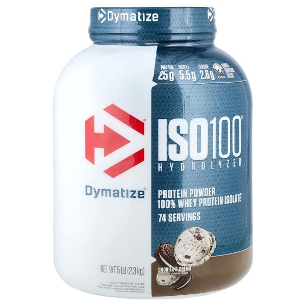 Dymatize - ISO100 Hidrolisado 100% de Isolado de Proteína Whey Cookies e Creme 2,3 kg