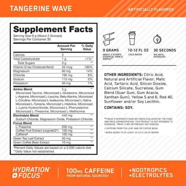 Optimum Nutrition - Essential Amin.O. Energy Tangerine Wave 285 g