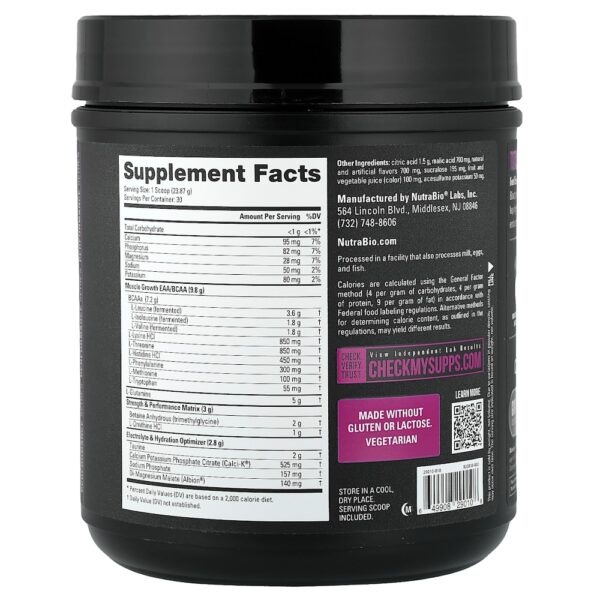 Nutrabio Labs - Intra Blast Intra-Treino Avançado Sabor Crush de Uva 716 g (712 g)
