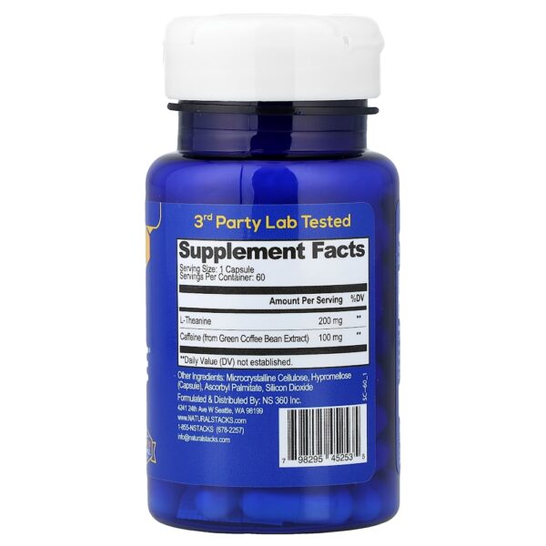 Natural Stacks - Smart Caffeine com L-Theanine 60 Cápsulas Veganas