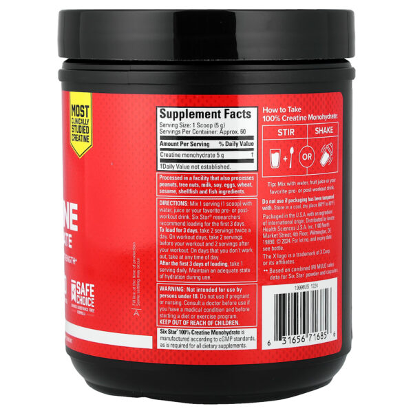 SIXSTAR - Creatina Mono-hidratada 100% Sem Sabor 300 g