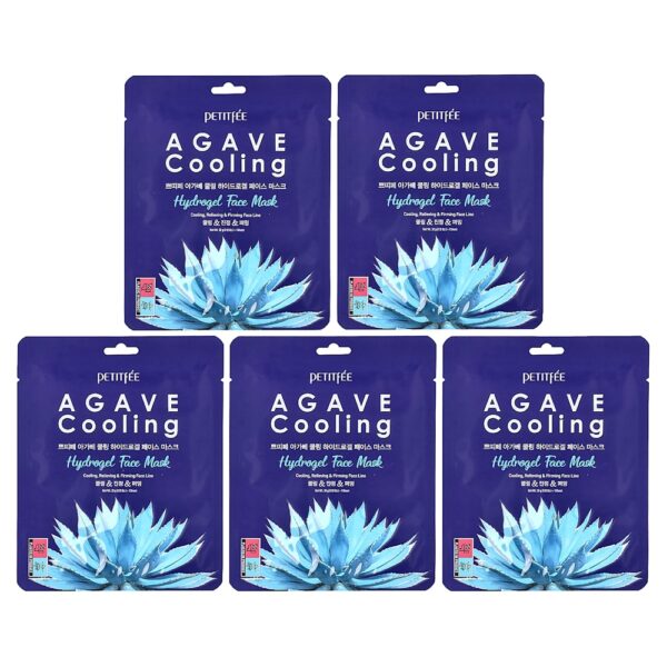 46-14.jpg Petitfee - Máscara Facial de Beleza de Hidrogel para Resfriamento de Agave 5 Folhas 32 g Cada