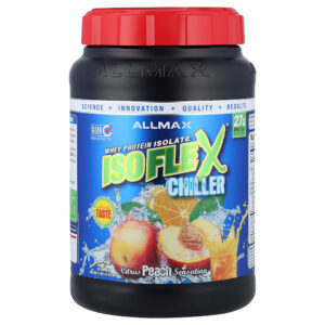 46-3.jpg ALLMAX - Chiller ISOFLEX Isolado de Proteína Whey Cítricos e Pêssego com Sensação de Pêssego 907 g