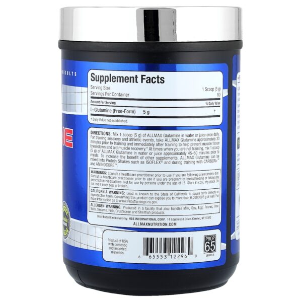 ALLMAX - Essentials Glutamina 400 g