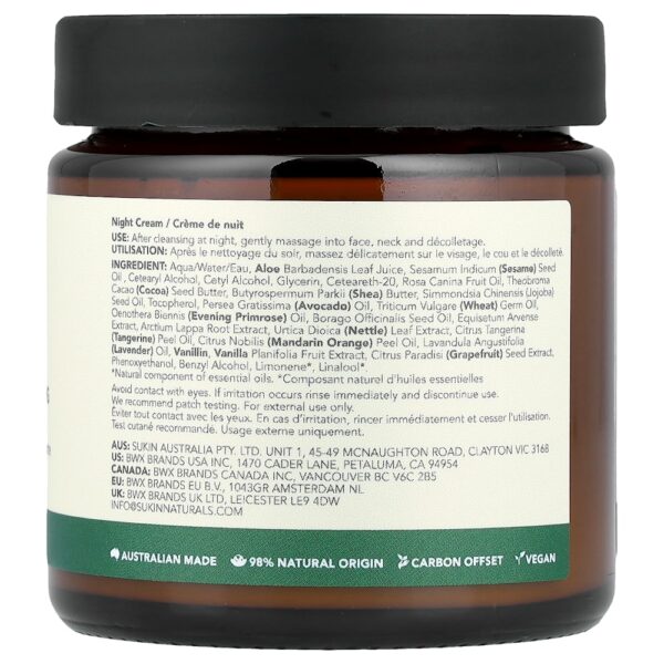 Sukin - Creme Noturno Restaurador da Hidratação Todos os Tipos de Pele 120 ml