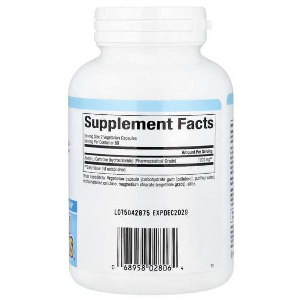 Natural Factors - Acetilcarnitina 500 mg 120 Cápsulas Vegetarianas