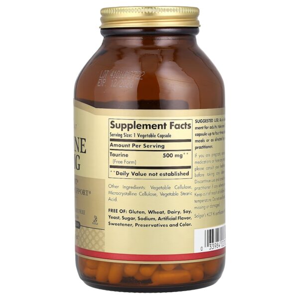 48-28.jpg Solgar - Taurina 500 mg 250 Cápsulas Vegetais