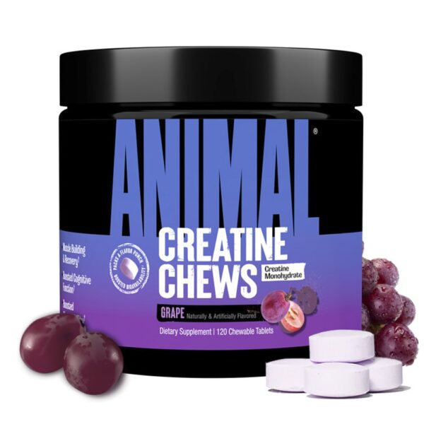 Animal - Creatina Mastigáveis Uva 120 Comprimidos Mastigáveis