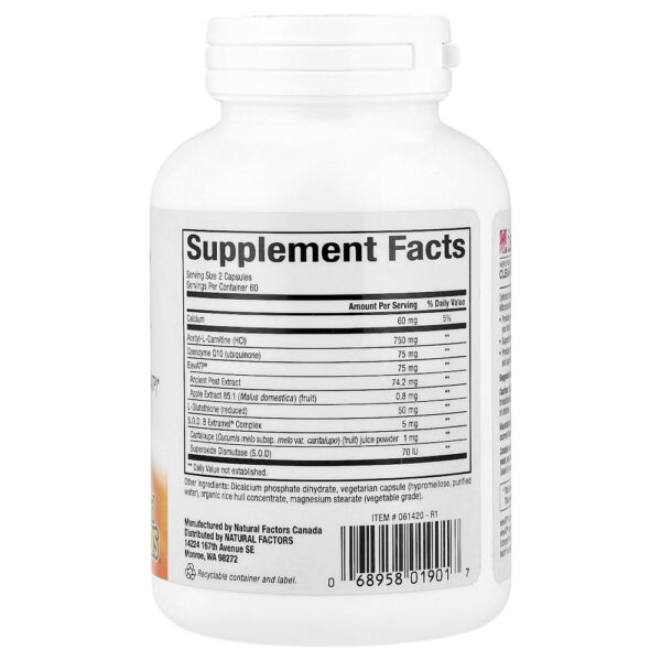 Natural Factors - RegenerLife Função Mitocondrial 120 Cápsulas Vegetarianas