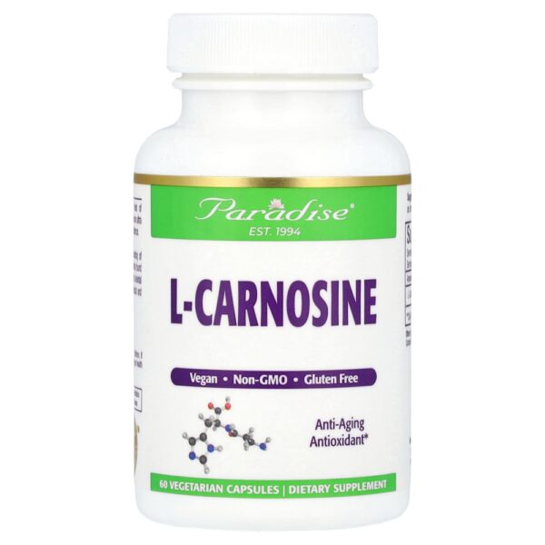 Paradise Herbs - L-Carnosina 60 Cápsulas Vegetarianas (250 mg por Cápsula)