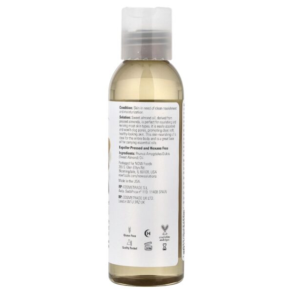 NOW Foods - Solutions Óleo de Amêndoa Doce Sem Perfume 120 ml