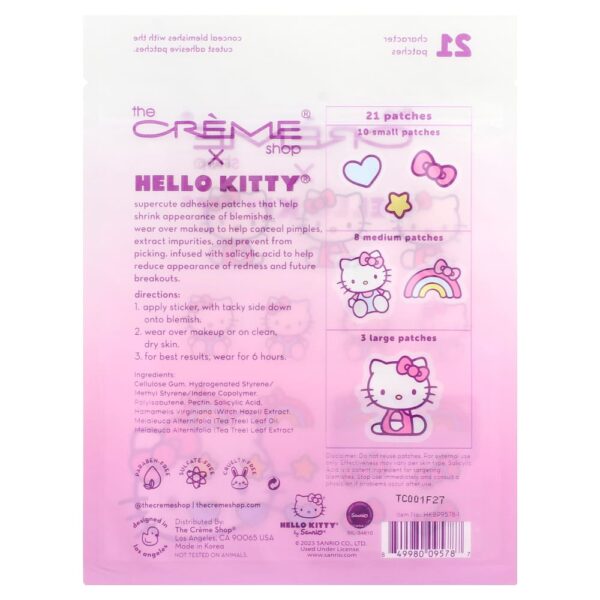 The Creme Shop - Hello Kitty Adesivos para Manchas de Hidrocoloides sobre Maquiagem 21 Adesivos de Caracteres