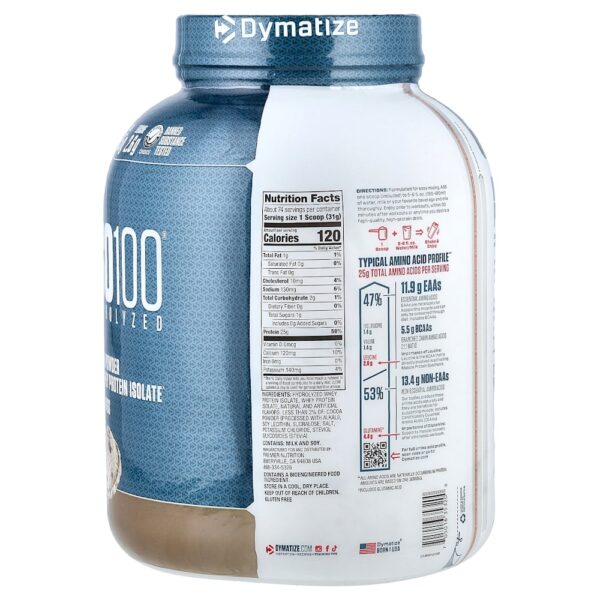 Dymatize - ISO100 Hidrolisado 100% de Isolado de Proteína Whey Cookies e Creme 2,3 kg