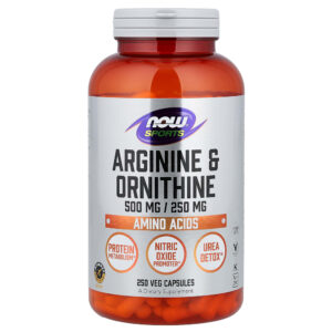 NOW Foods Sports - Arginina e Ornitina 250 Cápsulas Vegetais