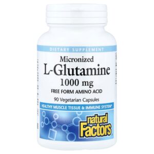 51-31.jpg Natural Factors - L-Glutamina micronizada 1.000 mg 90 Cápsulas Vegetarianas