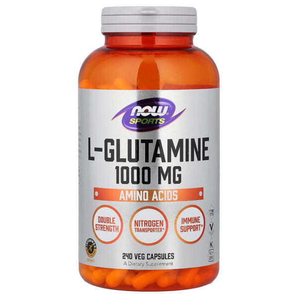 NOW Foods Sports - L-Glutamina 1.000 mg 240 Cápsulas Vegetais