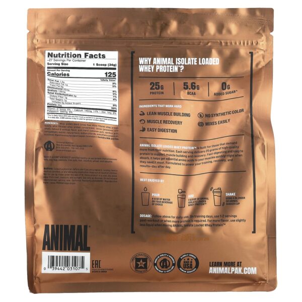 Animal - Isolate Loaded Whey Protein em Pó Sabor Chocolate 907 g